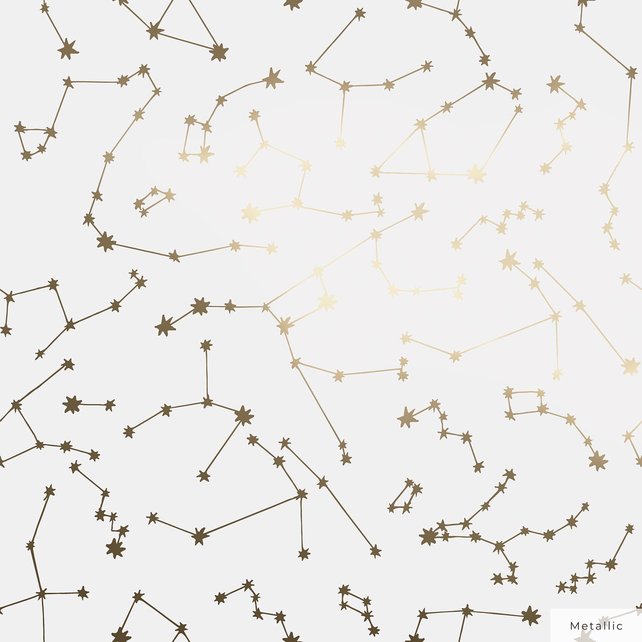 Tempaper Constellations by Novogratz Peel and Stick Wallpaper Frost White/Metallic Gold